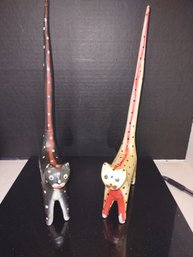 Unique Carved Wooden Cats