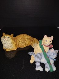 Vintage Resin Small Cat Figurines