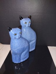 Vintage Folk Art Porcelain Cats