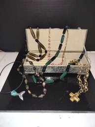 Vintage Costume Necklaces With Silver Company Jewelry Box