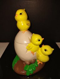 Vintage Ceramic Duckling Hatching Egg Two Piece