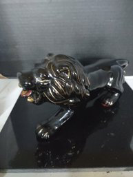 Beautiful Black Lion Figurine