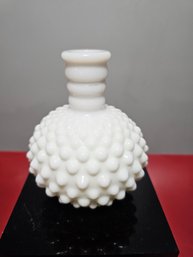 Hobnail 5' Milk White Glass Bottle