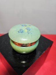 Vintage Westland Co Alabaster Jewelry Round Trinket Box