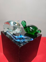 3 Art Glass Animals