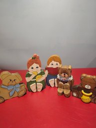 Handcrafted Vintage Wood Decorations Toys Dolls