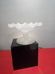 Vintage Ruffle Elegant Milk Glass Bowl