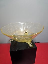 Lancaster Depression Glass Yellow Footed Bowl