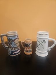 3 Collectable Beer Steins, Rare