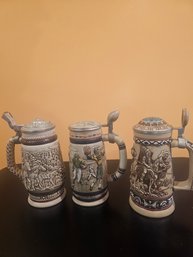 3 Beer Steins, Collectable, Avon, Themed