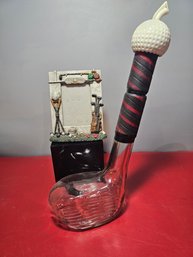 Golf Theme Picture Frame And A Bottle