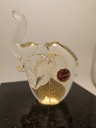 Murano Art Glass Elephant Paperweight Figurine