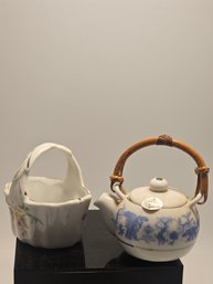 Miniature Teapot And Basket