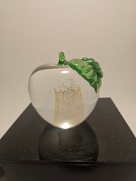 Vintage Art Glass Apple Paperweight