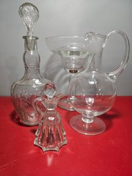 Collection Of 4 Glass And Crystal Items