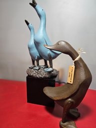 Two Duck Statues, Figurines, Funny