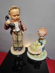 Two W Germany Porcelain Bisque Figurines