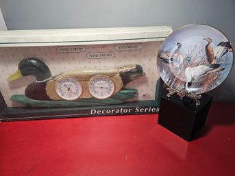 Two Duck Themed Items, One Is A Large Barometer Stil In Box