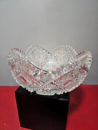 Brilliant Cut Crystal Or Cut Glass Bowl, American Made