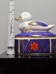 Duck Trinket Box, Ceramic, Made In Japan