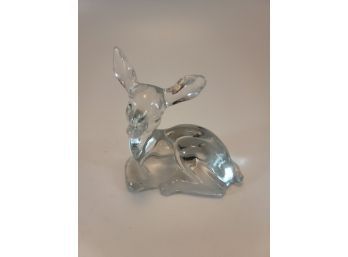 Fenton Glass Deer Figurine Paperweight Solid Crystal Clear Doe Fawn Vintage