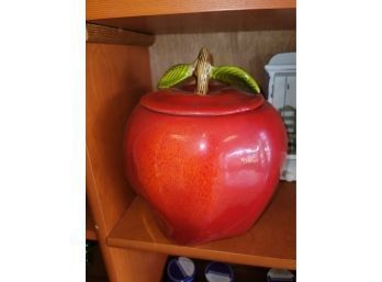 Vintage McCoy Apple Shaped Ceramic Cookie Jar Large