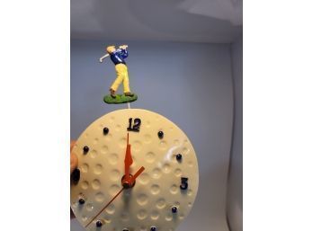 GOLF WALL CLOCK ~ Ceramic - Very Rare - Works