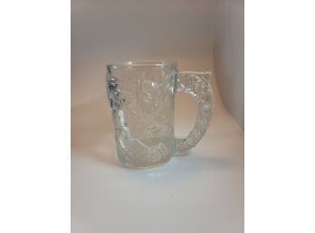 Vintage 1995 McDonald's Batman Forever Batman Clear Glass Mug Cup