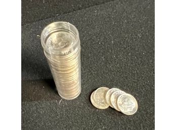 BU Roll Of Fifty 1963 U.s. Silver Roosevelt Dimes