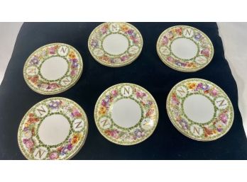 Set Of Six Antique Limoges Plates