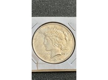 1924 Silver Peace Dollar In Brilliant Uncirculated Condition