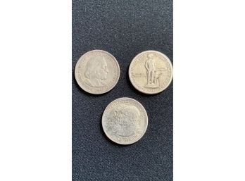 Group Of 3 U.s. Silver Commemorative Half Dollars