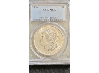 1886 Morgan Silver Dollar PCGS MS62