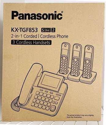Panasonic KXTGF8532  2-in-1 Corded/cordless Phone, 3 Cordless Handsets NEW In BOX