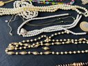 Lot Of Vintage Jewelry: Ladies Fashion Jewelry, Silvertone, Goldtone, Gems, Pins, Earrings  Necklaces Beads