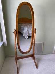 Light Wood Full-length Cheval Mirror