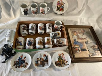 Norman RockNorman Rockwell, Collection Of China, Mugs And Plates