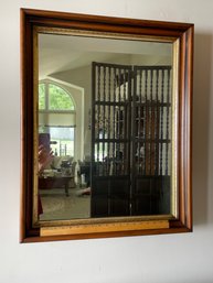 Solid Maple Hall Mirror 24 X 30, Goldtone Bezel