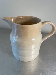 Vintage Lord Nelson Pottery White Banded Ceramic Milk Water Jug / Pitcher  Primitive Rustic Creamware