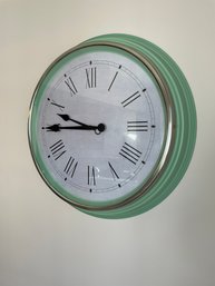 23' Round Green Wall Clock, Battery Powered