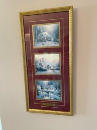 Thomas Kinkade Print  Memories Of Christmas Gold Framed