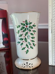 LENOX Holiday Pierced Vase #824729, NEW In Box