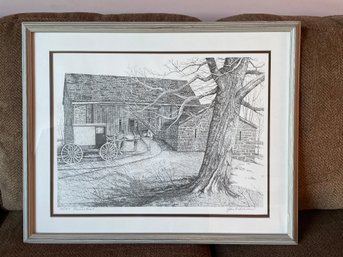 Limited Edition Pen And Ink Print Framed Artist John R Swanson