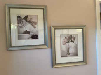 2 Silver Framed Photos Of Tulips