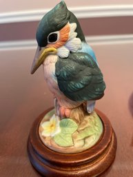 Sm Kingfisher Bird Figurine By Andrea #6350 By Sadek, Japan