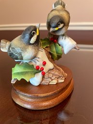 Vintage Chickadees By Andrea Bird Figurine By Sadek, Japan ~ Fine Porcelain ~ 1983