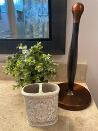 Papertowel Holder, Fake Plant, Resin Toothbrush Holder/ Pen Or Flower Holder