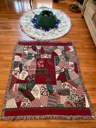 Large Christmas Tree Stand And Skirt And Cotton Throw Blanket