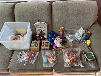 Lot Of Christmas Ornaments Balls Angel Beads Hooks