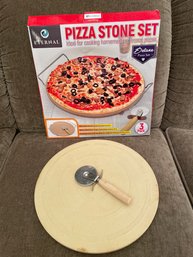 Eternal Pizza Stone Set Iincludes Pizza Cutter. Missing Small Rack